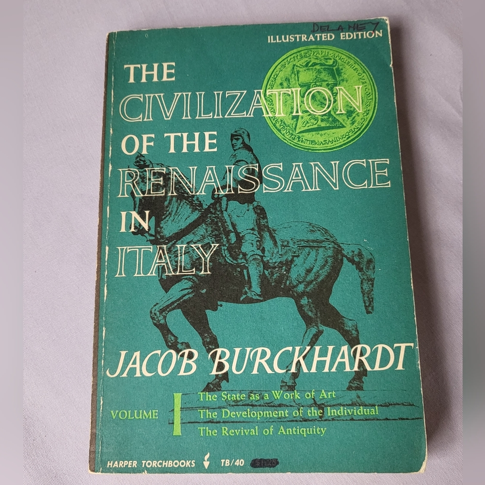 The Civilization of the Renaissance in Italy by Jacob Burckhardt Vol 1 book GUC